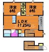 グランソレイユＢ 2LDKの間取り