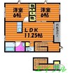 グランソレイユＢ 2LDKの間取り