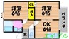 シティパークＡ 2DKの間取り