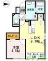 ウエスト　アージュ 1LDKの間取り