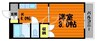 クリスタルハイツ 1Kの間取り