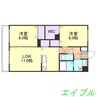 F-city老松町 2LDKの間取り