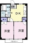サンビレッジ中津 2DKの間取り