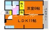 モデラート２１　B棟 1LDKの間取り