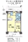 サンセール東古松Ⅱ 1LDKの間取り