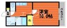マリベール羽島 1Kの間取り
