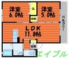 キャンベル　C棟 2LDKの間取り