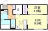 フォルティス倉敷B棟 1LDK+Sの間取り