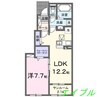 サンビレッジ片岡 1LDKの間取り