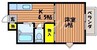 CASA茶屋町 1DKの間取り
