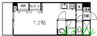 ルミエール松島 1Rの間取り