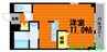 ジュメル倉敷 1Kの間取り