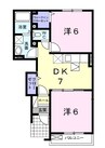 アルカンシエル 2DKの間取り