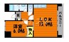 シャインコートチボリ 1LDKの間取り