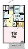 パティオ翼 1Rの間取り