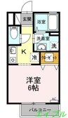 パティオ翼 1Rの間取り