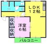 プレジール帯高　B棟 1LDKの間取り