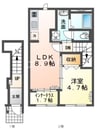仮）スターテラス中畝 1LDKの間取り