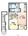 仮）スターテラス中畝 1LDKの間取り