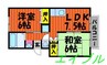 セジュール岡　Ⅱ 2DKの間取り