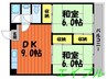 万富ビル 2DKの間取り