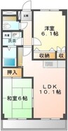 サンピア大福 2LDKの間取り