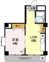 レジデンス板野 1LDKの間取り