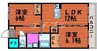福富リングマンション 2LDKの間取り