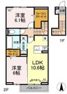 サンシャイン江口A 2LDKの間取り