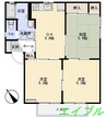 キンダーガルテンB 3DKの間取り