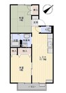 パピヨン虫明 2LDKの間取り