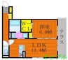 メゾン　ド　フルール 1LDKの間取り