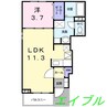 クリアンシエル 1LDKの間取り