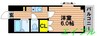ハッピーハイツ今 1Kの間取り