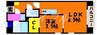 カーサ・フォレスタ 1LDKの間取り
