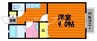 グランディール　B棟 1Kの間取り