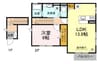 アンデルセンハウスⅡ 1LDKの間取り