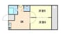 石産マンション 2DKの間取り
