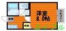 メゾンド徳芳 1Kの間取り