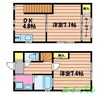 othello伍番館 2DKの間取り