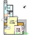 RESIDENCE阿知 1LDKの間取り