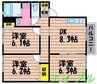 エルメゾン天城 3DKの間取り