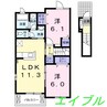 メロウ　グローブＦ 2LDKの間取り