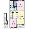 グランパス　船穂　Ｂ 2LDKの間取り