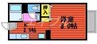 セジュール野殿 1Rの間取り