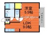 ビバリースクエアB 1LDKの間取り