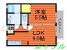 ビバリースクエアB 1LDKの間取り