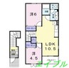 ラ・メゾン・ソレイユＡ 2LDKの間取り