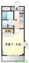 ラヴィアンローズ 1Kの間取り