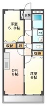 ＢＥＬＬ　ＣＲＥＳＴⅡ 2DKの間取り